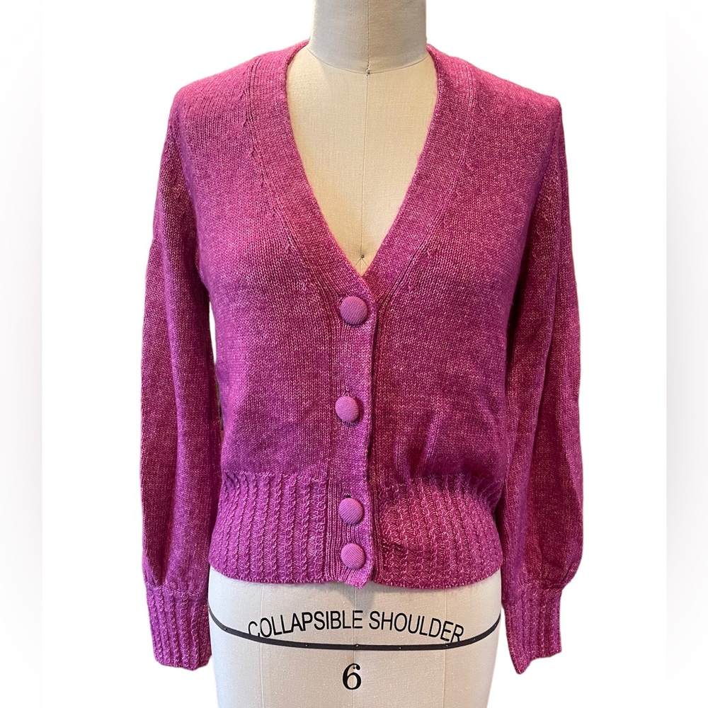 Karl Lagerfeld NWT fuschia pink cardigan sweater XS